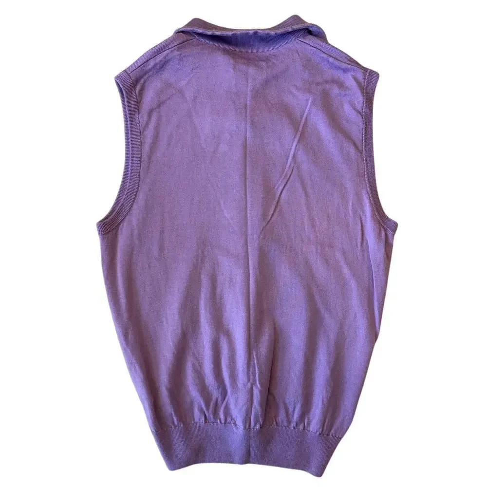 VTG Rare 90s Polo Golf Ralph Lauren Purple Men's Large Vest Quarter Zip - Picture 5 of 5